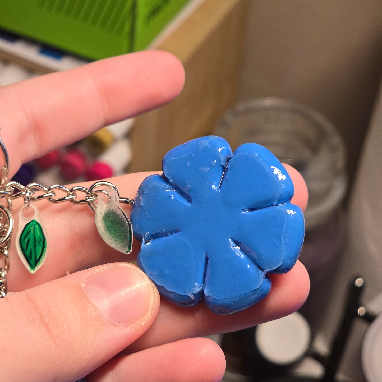 Imperfect Handmade Polymer Clay Flower Keychain
