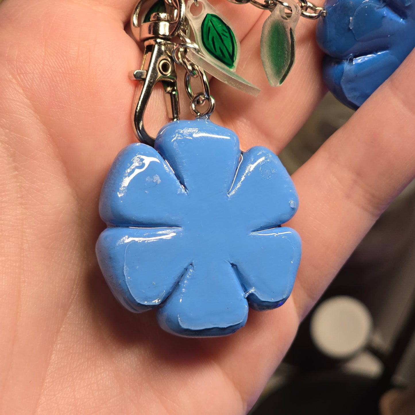 Imperfect Handmade Polymer Clay Flower Keychain