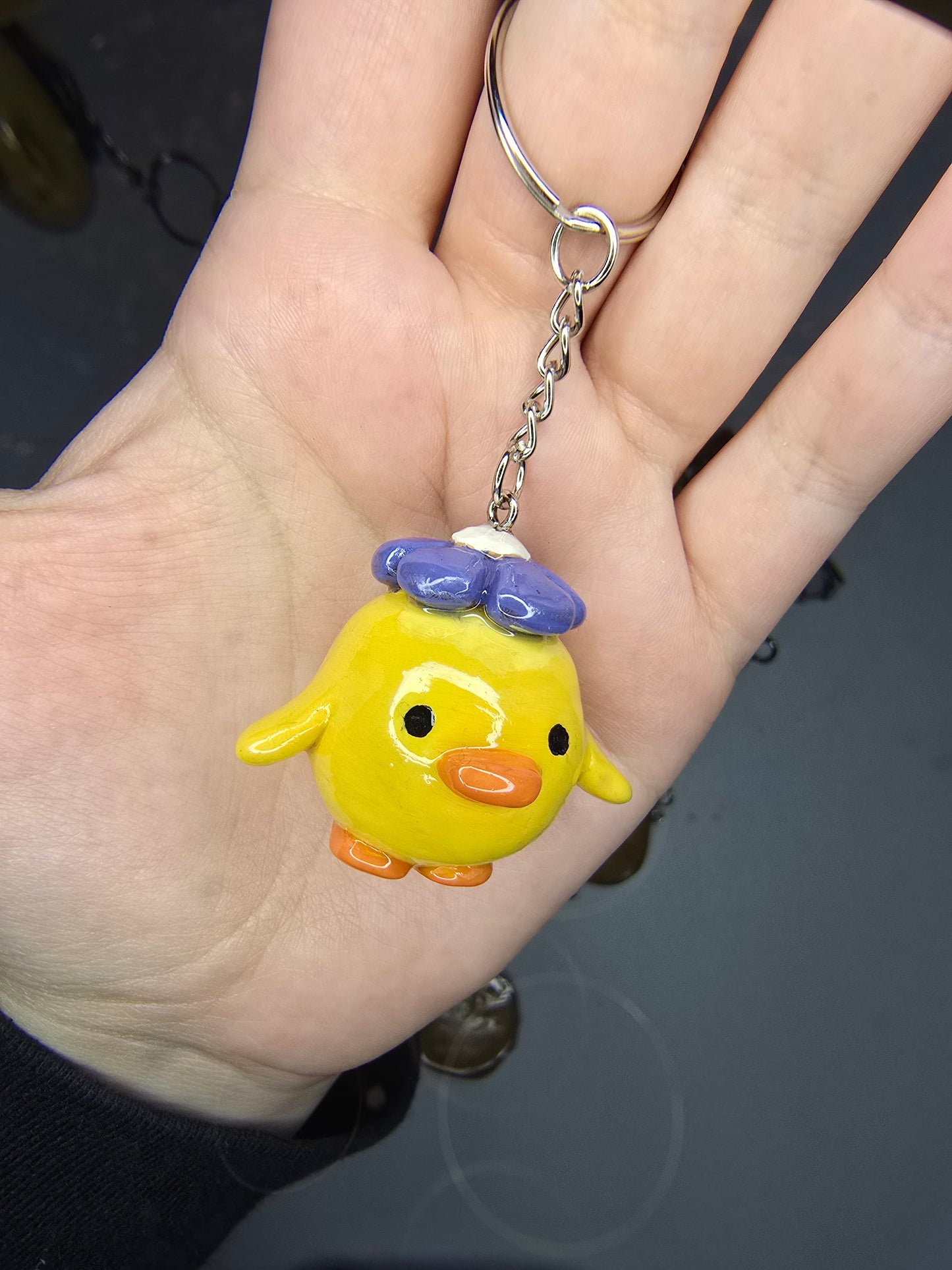 Handmade Polymer Clay Flower Hat Ducks
