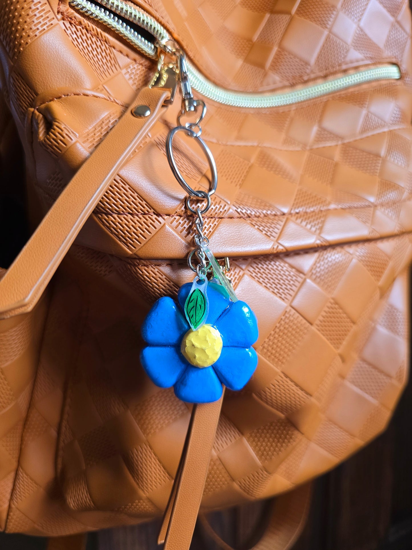Imperfect Handmade Polymer Clay Flower Keychain