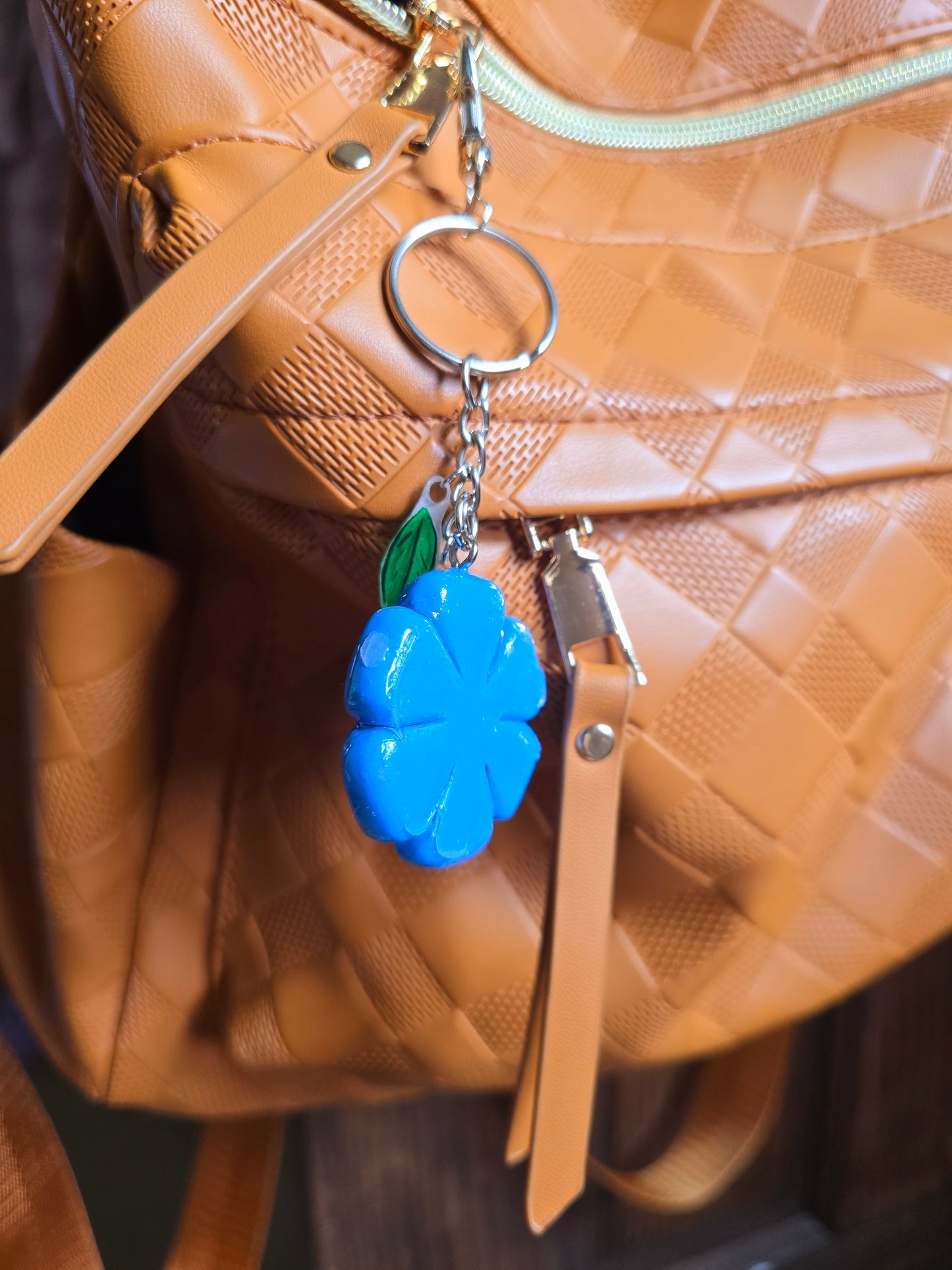 Imperfect Handmade Polymer Clay Flower Keychain