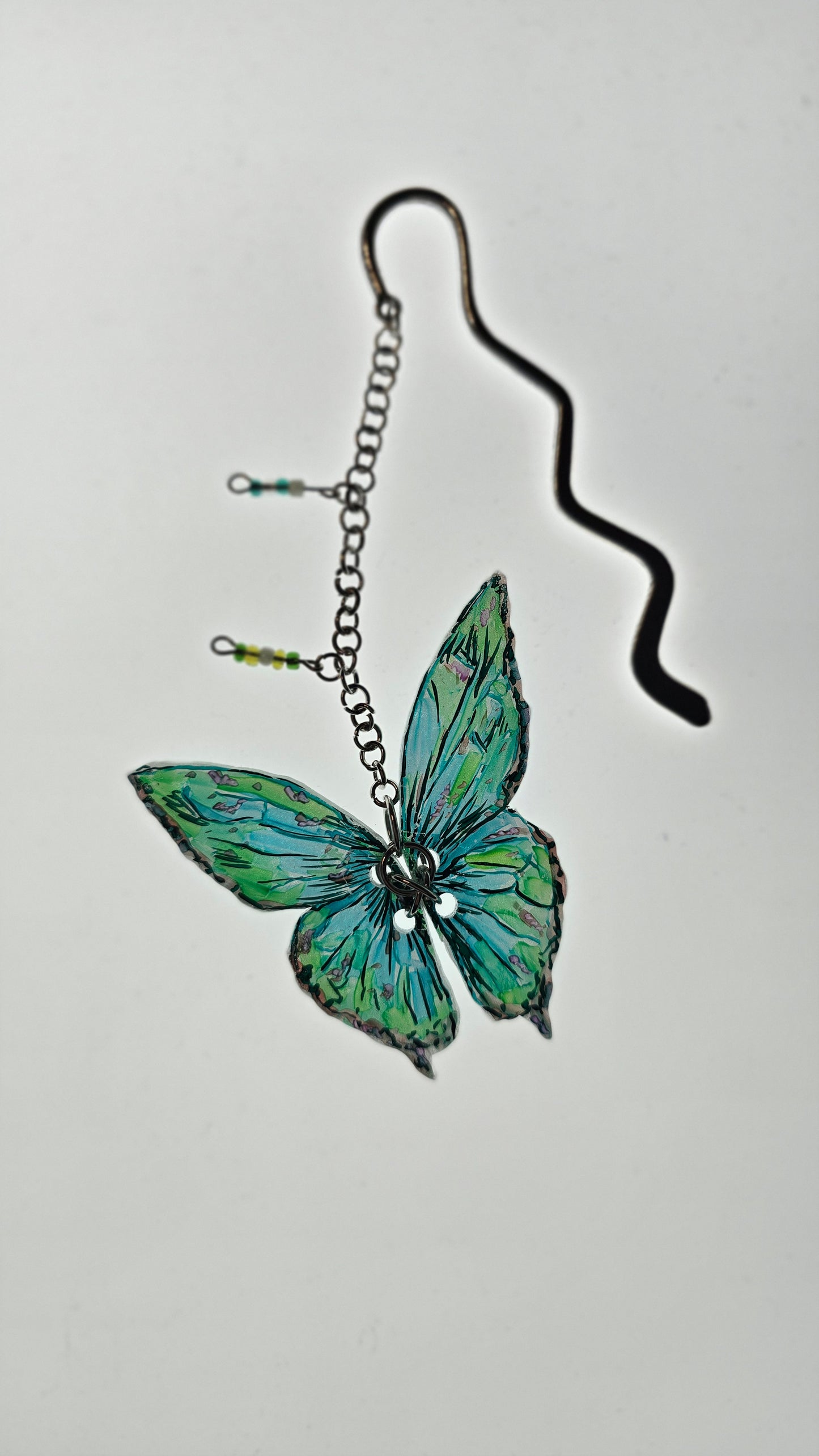Metal Butterfly Chain Bookmark