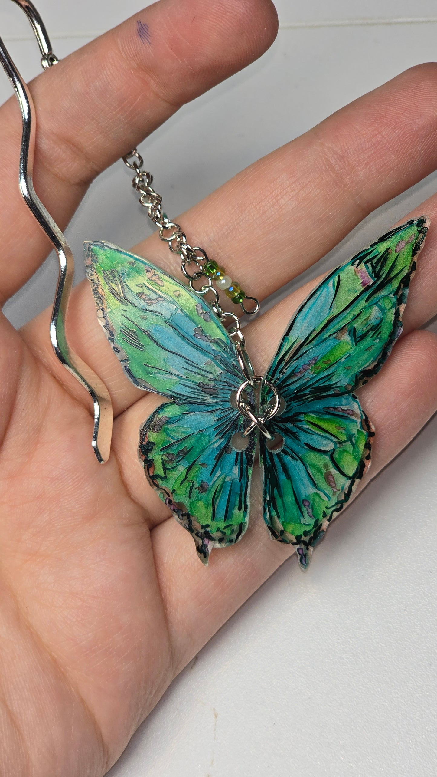 Metal Butterfly Chain Bookmark