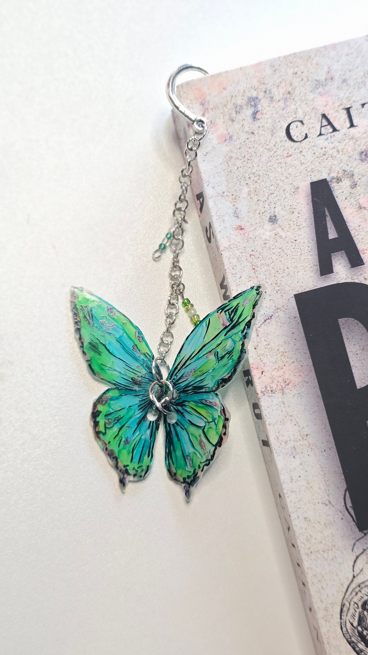 Metal Butterfly Chain Bookmark