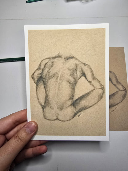 Male Nude Sketch Print